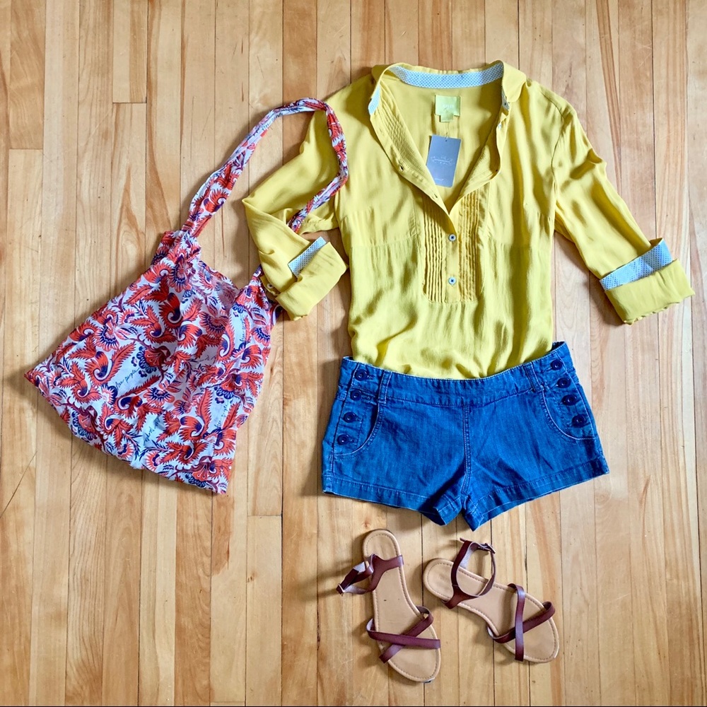 Anthropologie Maeve Anni Popover in mustard